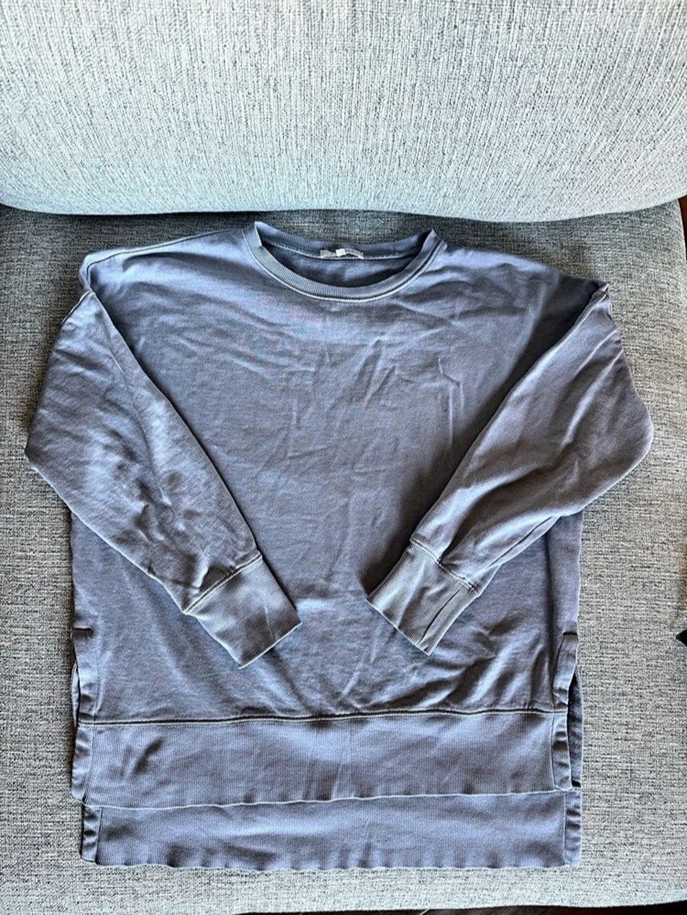 Z Supply Oversized Sweatshirt S/P Gray Lavender Ribbed Tunic